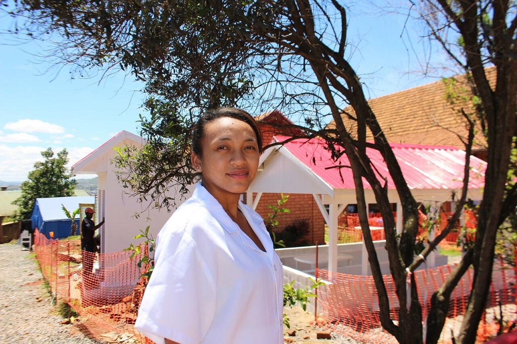 Dr. Fanja at the plague hospital in Antananarivo, where she has worked for two years.